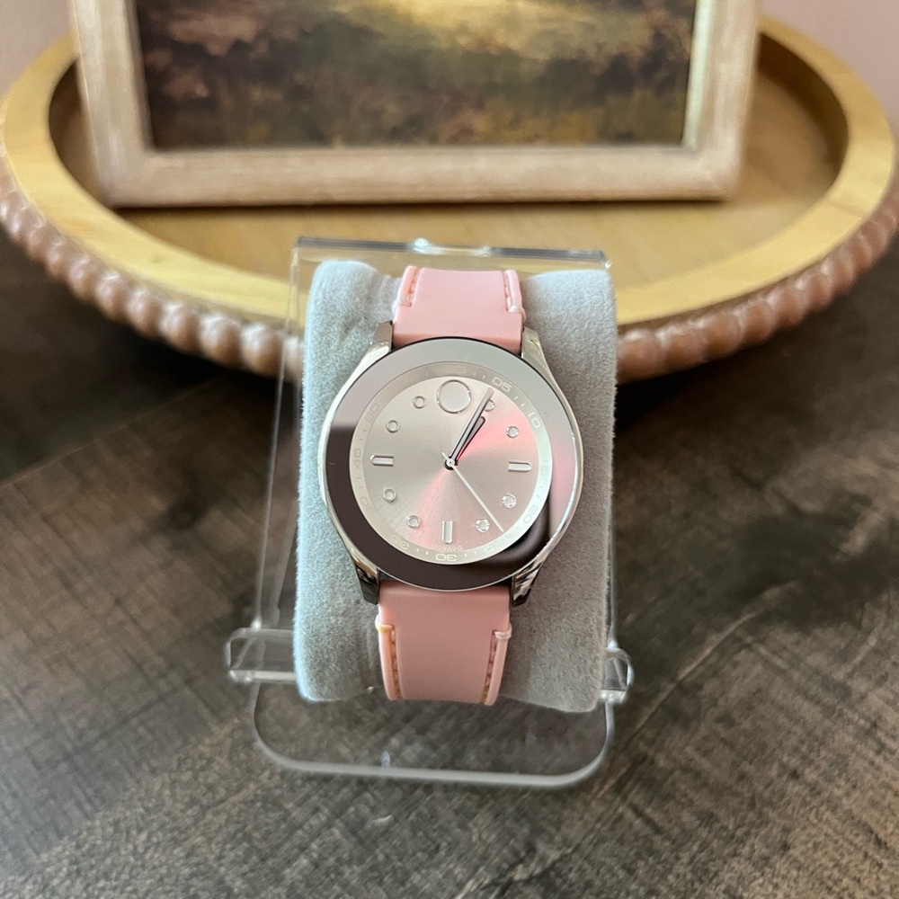 MOVADO Women’s Pink Rubber Strap Watch
